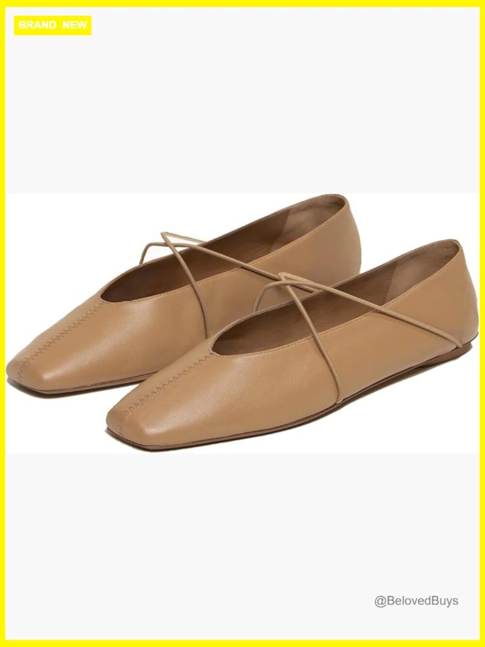 Square Toe Criss-Cross Straps Slip On Mary Jane Ballet Flats